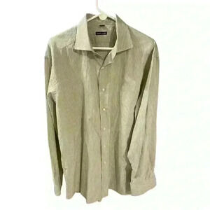 Bergdorf Goodman Tailored Fit Casual Button Down Shirt Striped, size XXL